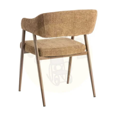 Silla marrón tapizada en tejido poliéster con estructura metálica estilo contract 56x60x81cm - Ixia - 615636IX - foto-secundaria-3