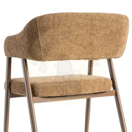Silla marrón tapizada en tejido poliéster con estructura metálica estilo contract 56x60x81cm - Ixia - 615636IX - foto-secundaria-4