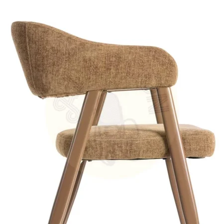 Silla marrón tapizada en tejido poliéster con estructura metálica estilo contract 56x60x81cm - Ixia - 615636IX - foto-secundaria-5