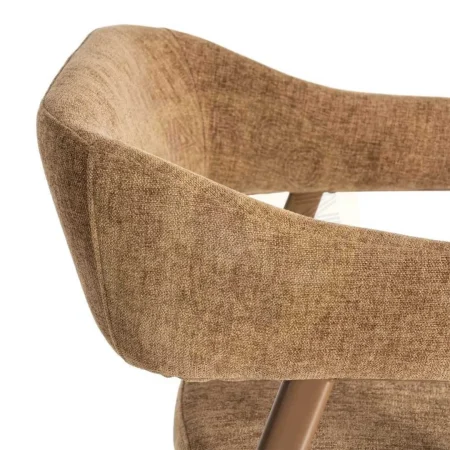 Silla marrón tapizada en tejido poliéster con estructura metálica estilo contract 56x60x81cm - Ixia - 615636IX - foto-secundaria-6