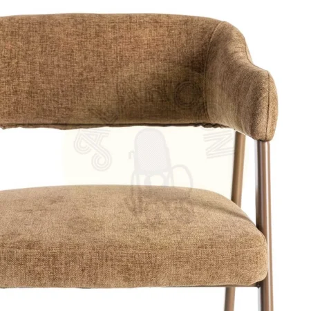 Silla marrón tapizada en tejido poliéster con estructura metálica estilo contract 56x60x81cm - Ixia - 615636IX - foto-secundaria-7