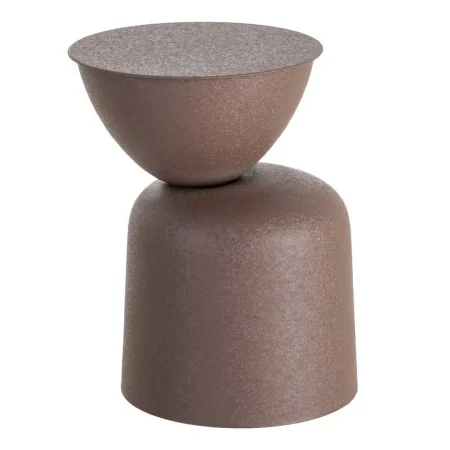 Mesita auxiliar marrón de acero 36x36x47cm - Ixia - 615640IX - foto-blanco