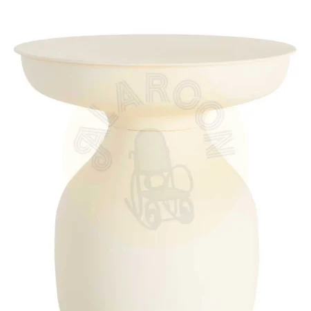 Mesita auxiliar en acero blanco roto 46x46x51cm - Ixia - 615643IX - foto-secundaria-1