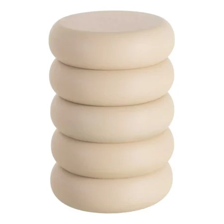 Mesita auxiliar beige en acero 46x46x51cm - Ixia - 615645IX - foto-blanco