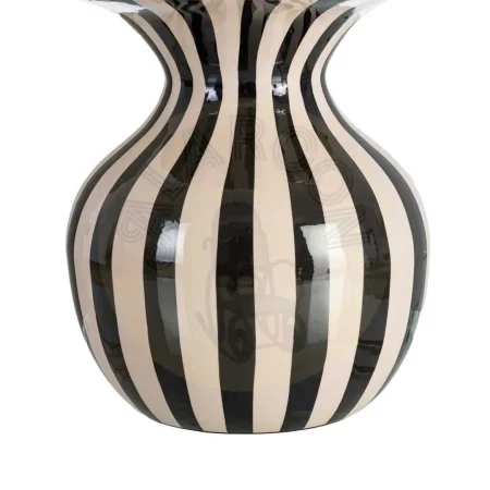 Mesa auxiliar metálica con diseño de rayas blanco y negro 38x38x47cm - Ixia - 615662IX - foto-secundaria-4