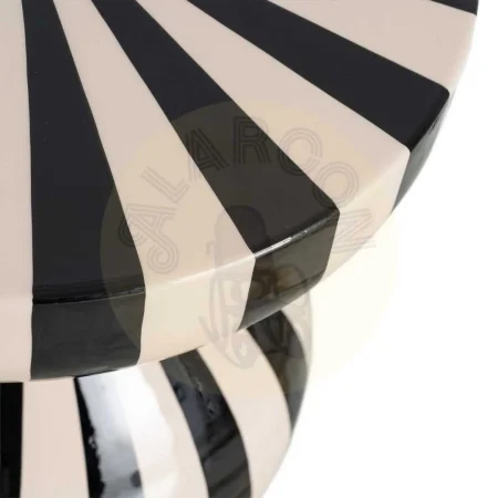Mesa auxiliar metálica con diseño de rayas blanco y negro 38x38x47cm - Ixia - 615662IX - foto-secundaria-6