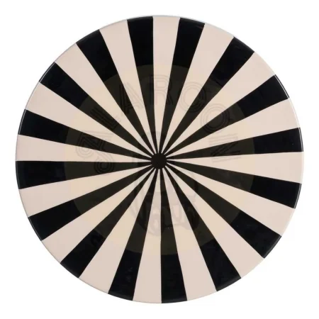 Mesa auxiliar metálica con diseño de rayas blanco y negro 38x38x47cm - Ixia - 615662IX - foto-secundaria-7