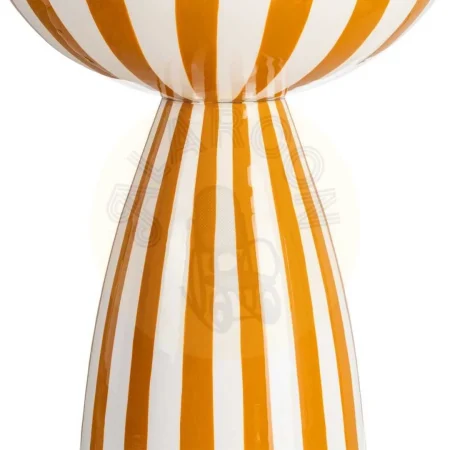 Mesa auxiliar metálica con diseño de rayas color mostaza 33x33x48cm - Ixia - 615664IX - foto-secundaria-3
