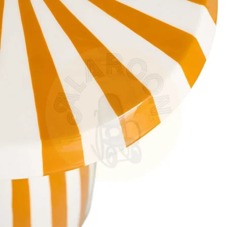 Mesa auxiliar metálica con diseño de rayas color mostaza 33x33x48cm - Ixia - 615664IX - foto-secundaria-5