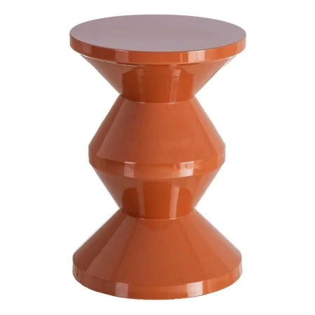 Mesa auxiliar terracota de metal para decoración 33x33x55cm - Ixia - 615665IX - foto-blanco
