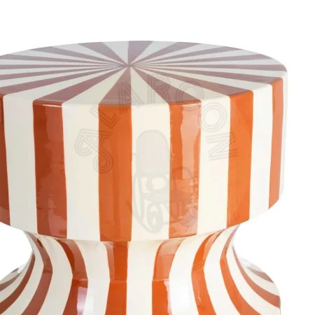 Mesa auxiliar de acero con diseño de rayas terracota 38x38x45.50cm - Ixia - 615666IX - foto-secundaria-2