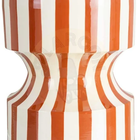 Mesa auxiliar de acero con diseño de rayas terracota 38x38x45.50cm - Ixia - 615666IX - foto-secundaria-4