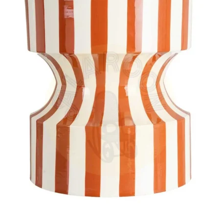 Mesa auxiliar de acero con diseño de rayas terracota 38x38x45.50cm - Ixia - 615666IX - foto-secundaria-5