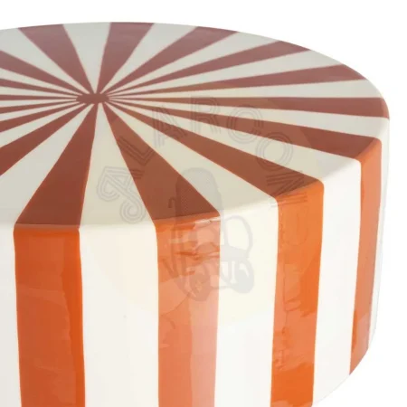 Mesa auxiliar de acero con diseño de rayas terracota 38x38x45.50cm - Ixia - 615666IX - foto-secundaria-6