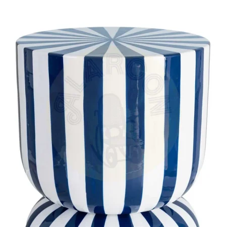 Mesa auxiliar azul de metal con diseño de rayas 32x32x47cm - Ixia - 615670IX - foto-secundaria-2