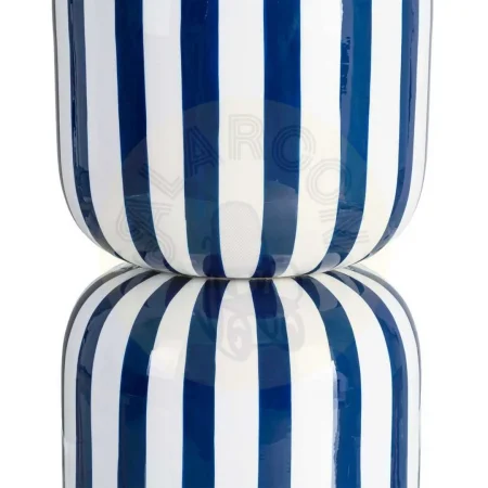 Mesa auxiliar azul de metal con diseño de rayas 32x32x47cm - Ixia - 615670IX - foto-secundaria-3