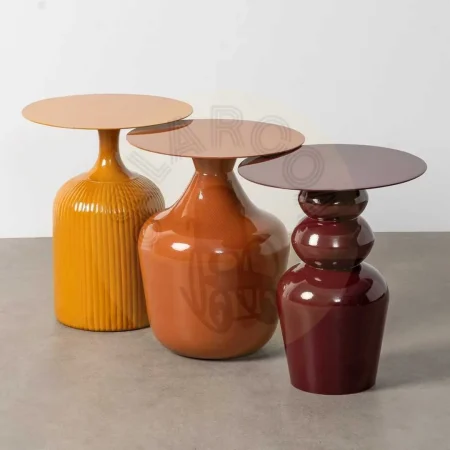 Mesa auxiliar metálica terracota decorativa 38x38x47cm - Ixia - 615672IX - foto-secundaria-1