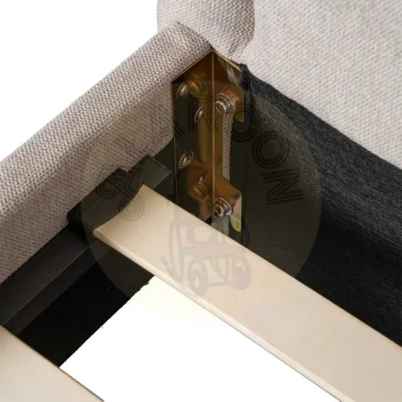 Cama tapizada beige para colchón con estructura de madera contrachapada y relleno de espuma 160x217x107cm - Ixia - 615676IX - foto-secundaria-2