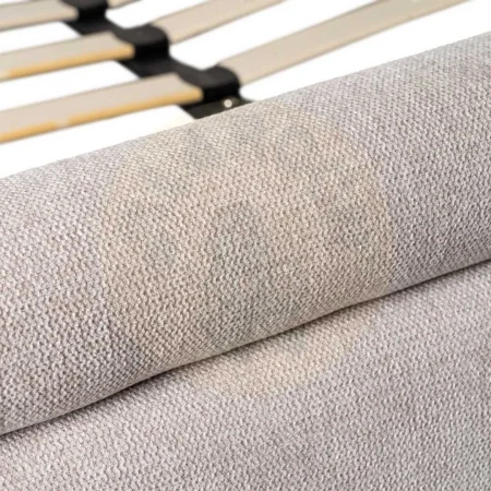 Cama tapizada beige para colchón con estructura de madera contrachapada y relleno de espuma 160x217x107cm - Ixia - 615676IX - foto-secundaria-3