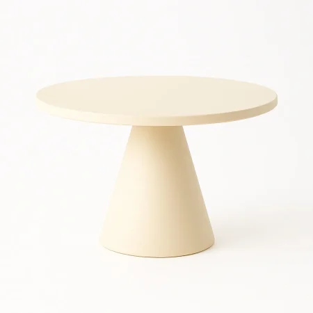 Mesita auxiliar crema en acero 71x71x38cm - Ixia - 615680IX - foto-blanco