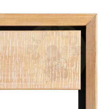 Mesita natural y negra en madera con patas de hierro y cajón 50x40x70.50cm - Ixia - 615681IX - foto-secundaria-5