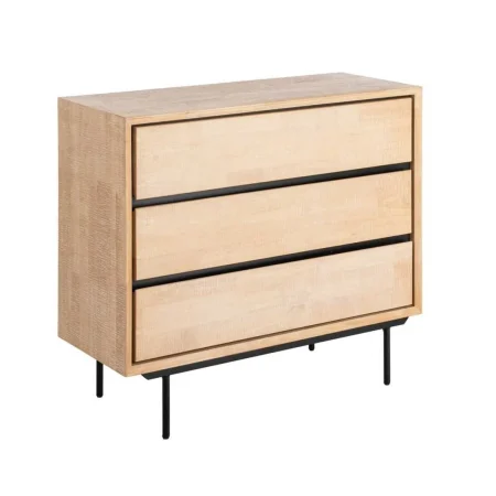 Cómoda Sintra madera de caucho y metal color natural y negro - Ixia 99.50x40x87cm - Ixia - 615682IX - foto-blanco