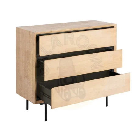 Cómoda Sintra madera de caucho y metal color natural y negro - Ixia 99.50x40x87cm - Ixia - 615682IX - foto-secundaria-1