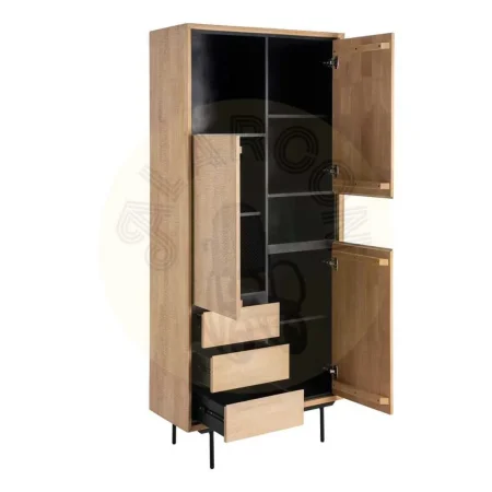 Armario natural y negro en madera y metal 89.50x40x204cm - Ixia - 615683IX - foto-secundaria-1