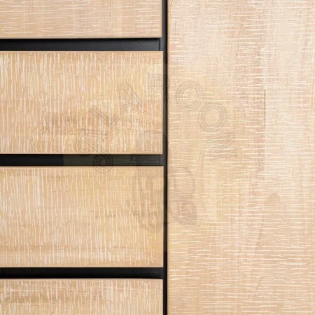 Armario natural y negro en madera y metal 89.50x40x204cm - Ixia - 615683IX - foto-secundaria-5
