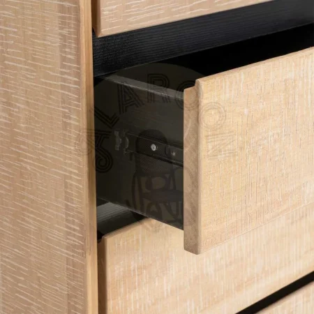 Armario natural y negro en madera y metal 89.50x40x204cm - Ixia - 615683IX - foto-secundaria-6