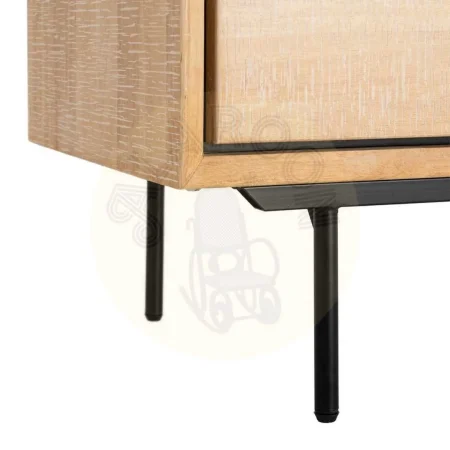 Armario natural y negro en madera y metal 89.50x40x204cm - Ixia - 615683IX - foto-secundaria-7
