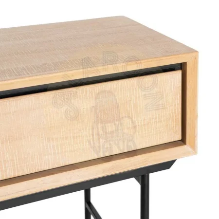 Escritorio natural y negro en madera y metal con cajones 150x40x74cm - Ixia - 615684IX - foto-secundaria-3