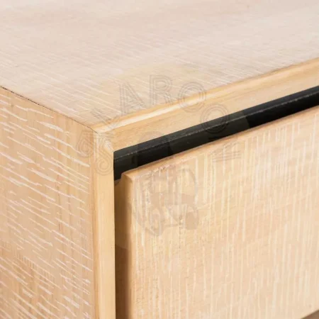 Escritorio natural y negro en madera y metal con cajones 150x40x74cm - Ixia - 615684IX - foto-secundaria-4