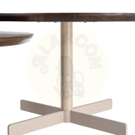 Set de 2 mesas de centro de hierro color beige y marrón 80x80x45cm - Ixia - 615793IX - foto-secundaria-5