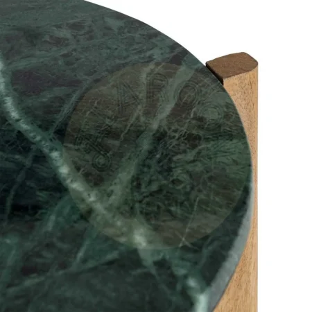 Mesa auxiliar en madera de mango con sobre de mármol color natural y verde 46x46x50cm - Ixia - 615814IX - foto-secundaria-1