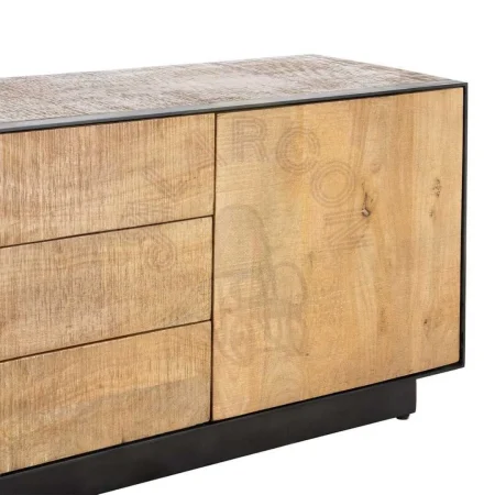Mueble TV Ohio madera de mango natural y hierro con puertas y cajones - Ixia 150x44x55cm - Ixia - 615820IX - foto-secundaria-1
