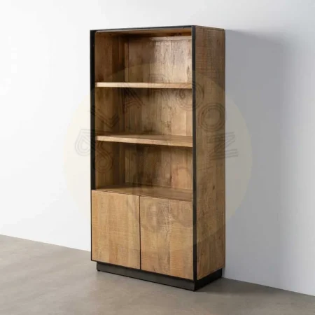 Alacena natural en madera de mango con detalles en hierro y estantes 90x44x180cm - Ixia - 615823IX - foto-secundaria-10