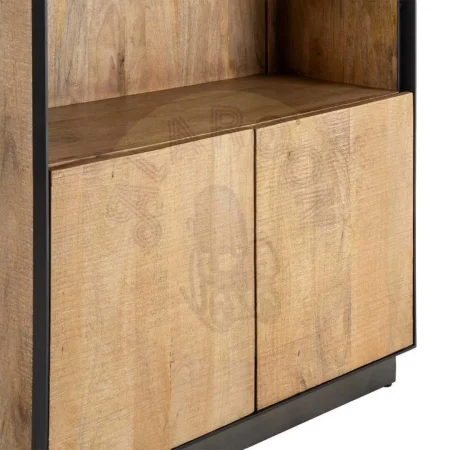 Alacena natural en madera de mango con detalles en hierro y estantes 90x44x180cm - Ixia - 615823IX - foto-secundaria-3