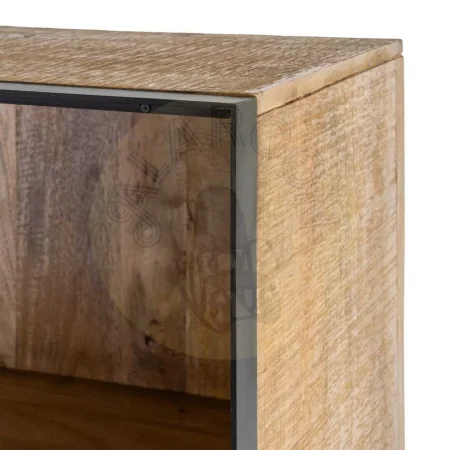 Alacena natural en madera de mango con detalles en hierro y estantes 90x44x180cm - Ixia - 615823IX - foto-secundaria-8