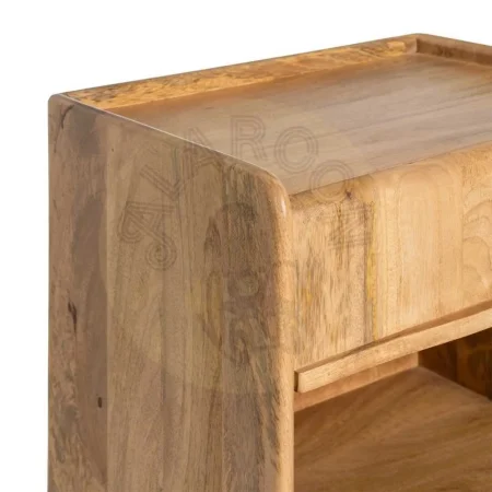 Mesita auxiliar natural en madera de mango con cajón 45x35x50cm - Ixia - 615868IX - foto-secundaria-4