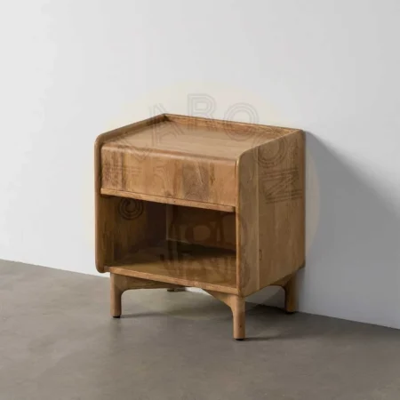 Mesita auxiliar natural en madera de mango con cajón 45x35x50cm - Ixia - 615868IX - foto-secundaria-7