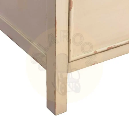 Mesita en madera de abeto y DM color blanco rozado 3 cajones 65x40x65cm - Ixia - 615912IX - foto-secundaria-2