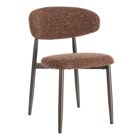 Silla en tejido teja con estructura metálica 53x51x76.50cm - Ixia - 615914IX - foto-blanco