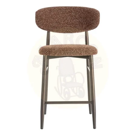 Taburete color teja en tejido 100% poliéster y estructura de acero 53x52x95cm - Ixia - 615916IX - foto-secundaria-1
