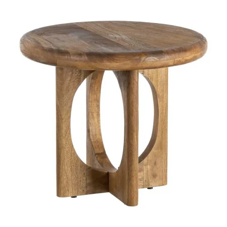 Mesa centro en madera de mango color miel 55x55x47cm - Ixia - 615948IX - foto-blanco