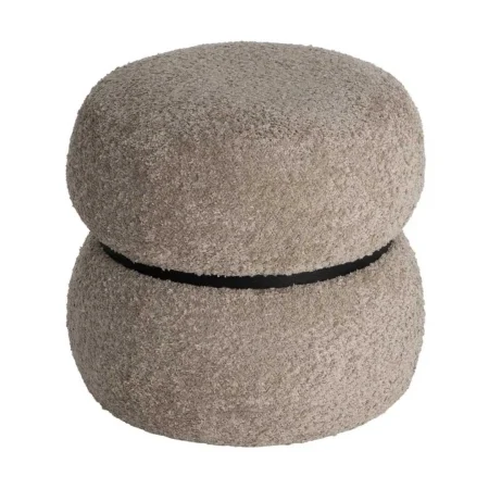 Puf cuadrado taupe con estructura en DM y tejido 100% poliéster 45x45x45cm - Ixia - 616006IX - foto-blanco