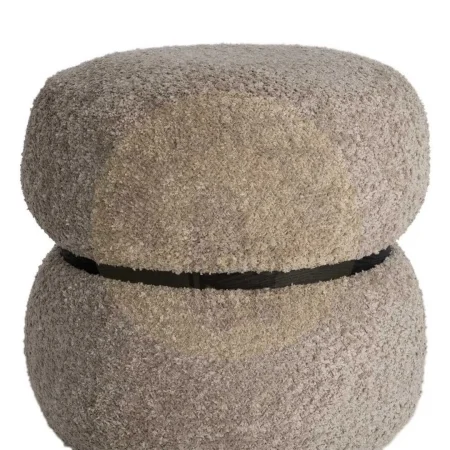 Puf cuadrado taupe con estructura en DM y tejido 100% poliéster 45x45x45cm - Ixia - 616006IX - foto-secundaria-1