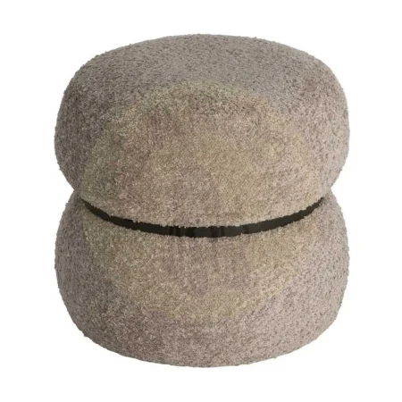 Puf cuadrado taupe con estructura en DM y tejido 100% poliéster 45x45x45cm - Ixia - 616006IX - foto-secundaria-5