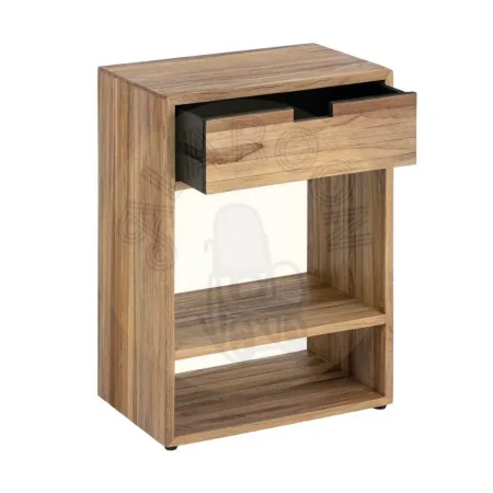 Mesita de salón en madera de teca reciclada natural con cajón y dos huecos 45x30x60cm - Ixia - 616009IX - foto-secundaria-1