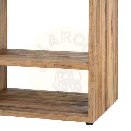 Mesita de salón en madera de teca reciclada natural con cajón y dos huecos 45x30x60cm - Ixia - 616009IX - foto-secundaria-7